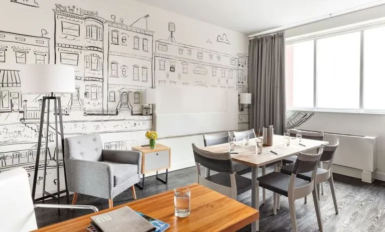 Professional meeting room and workspace at Nu Hotel - Brooklyn.