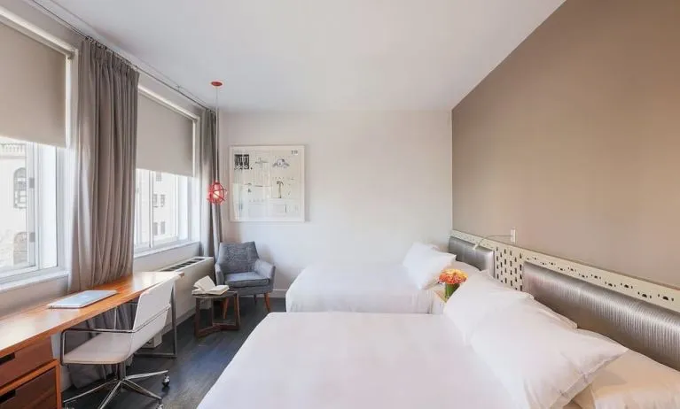 Day use twin room with work desk at Nu Hotel - Brooklyn.