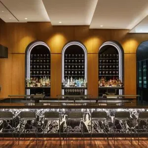 On-site bar at AC Hotel New York Times Square.