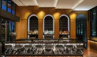 On-site bar at AC Hotel New York Times Square.