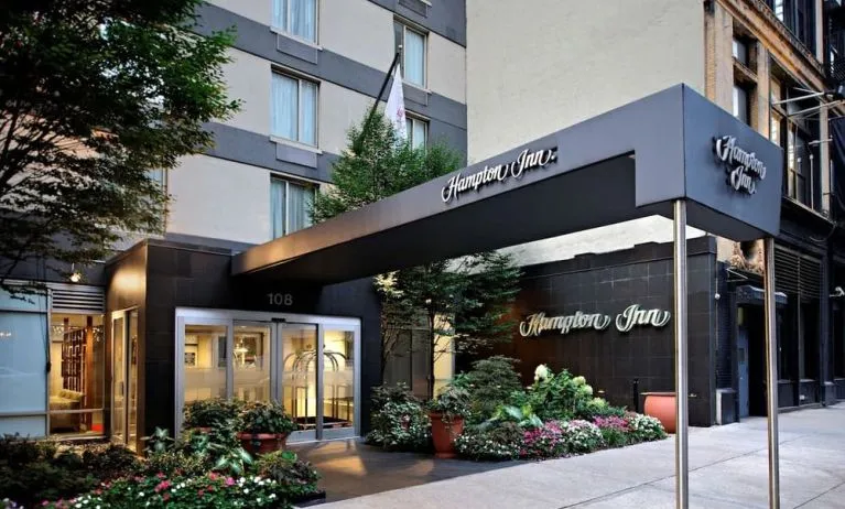 Hotel entrance at Hampton Inn Manhattan Chelsea.