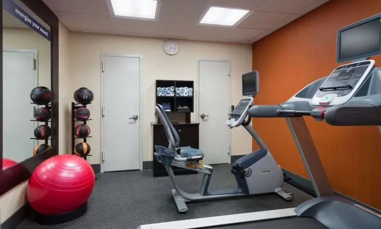 Well equipped fitness center at Hampton Inn Manhattan - Madison Square Garden. 