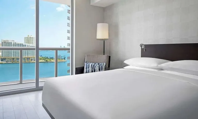 King bed at Hyatt Centric Brickell Miami.