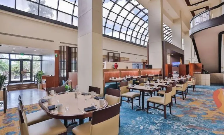 Dining area at Hilton Miami Airport Blue Lagoon.