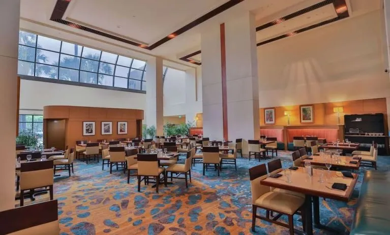 On-site restaurant at Hilton Miami Airport Blue Lagoon.