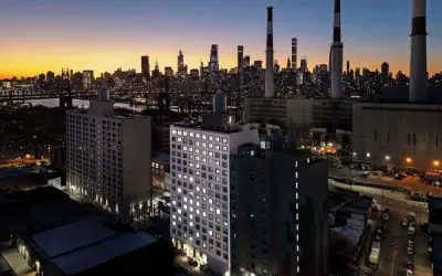 City skyline at DoubleTree By Hilton Long Island City, NY.