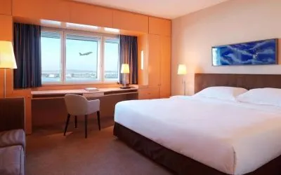 Day use room at Sheraton Paris Charles De Gaulle Airport Hotel.