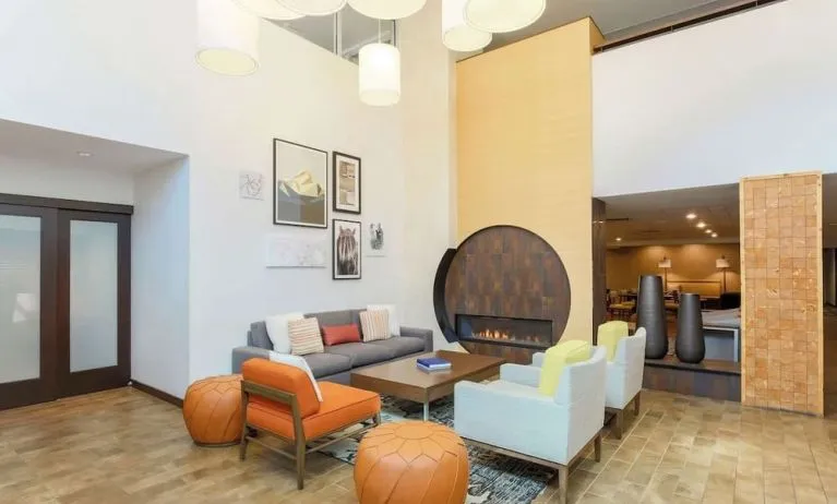 Lobby seating at Hampton Inn & Suites Denver Tech Center.