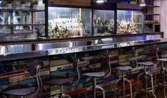 Hotel bar at Hilton Garden Inn Denver Downtown.