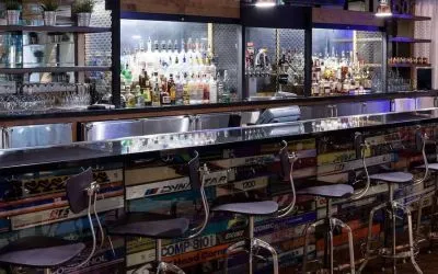 Hotel bar at Hilton Garden Inn Denver Downtown.