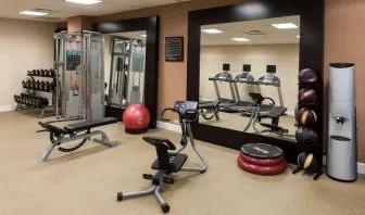 Fitness center at Hilton Garden Inn Denver Downtown.