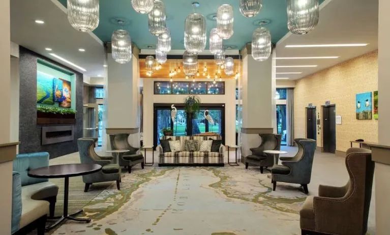 Lobby at Hilton Garden Inn Mobile Downtown.