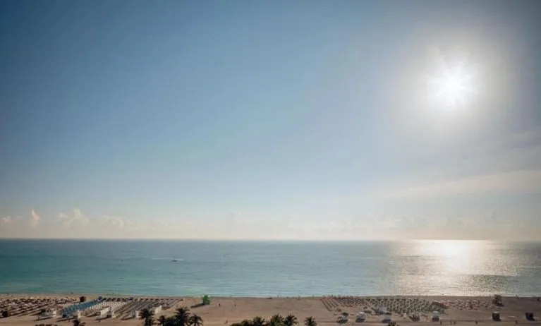 Private beach access with lounge area at Shelborne South Beach.