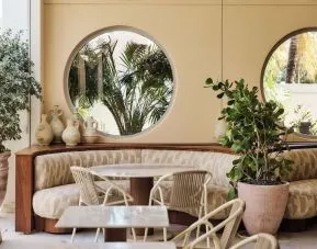 Stylish dining area with comfortable seating at Shelborne South Beach.