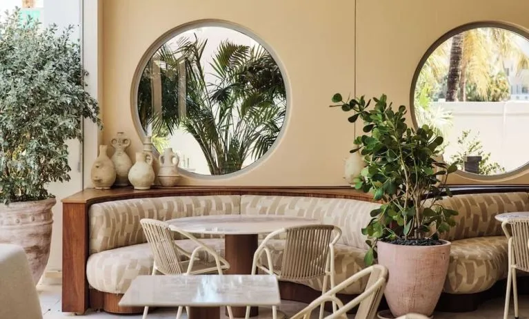Stylish dining area with comfortable seating at Shelborne South Beach.