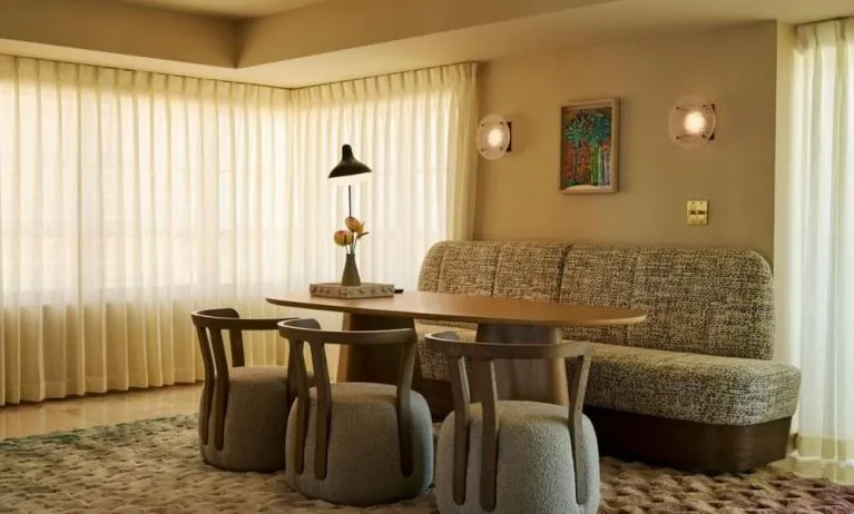 Lobby workspace at Shelborne South Beach.