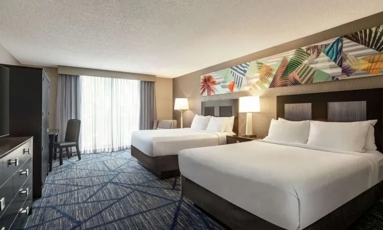 Day use twin room with work desk at Embassy Suites By Hilton Miami - International Airport.