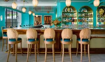 On-site bar at The Goodtime Hotel.