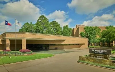 Hotel exterior at DoubleTree By Hilton Houston Intercontinental Airport.