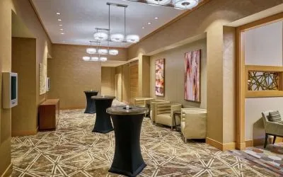 Hotel reception at DoubleTree By Hilton Houston Intercontinental Airport.