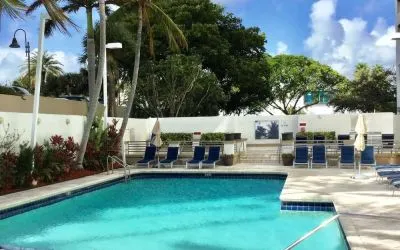 Outdoor pool at GALLERYone - A DoubleTree Suites By Hilton Hotel.