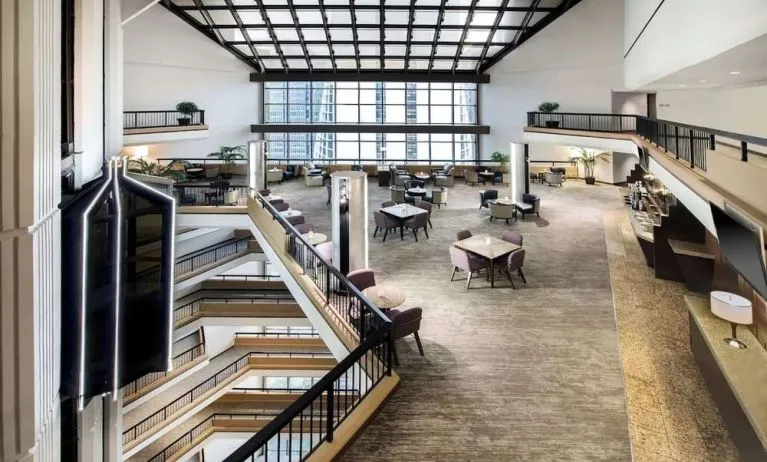 Common area perfect for coworking at Hilton Atlanta.