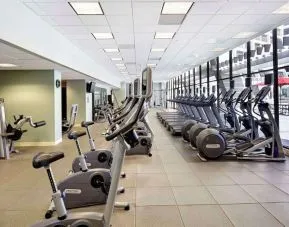 Well-equipped fitness center at Hilton Atlanta.