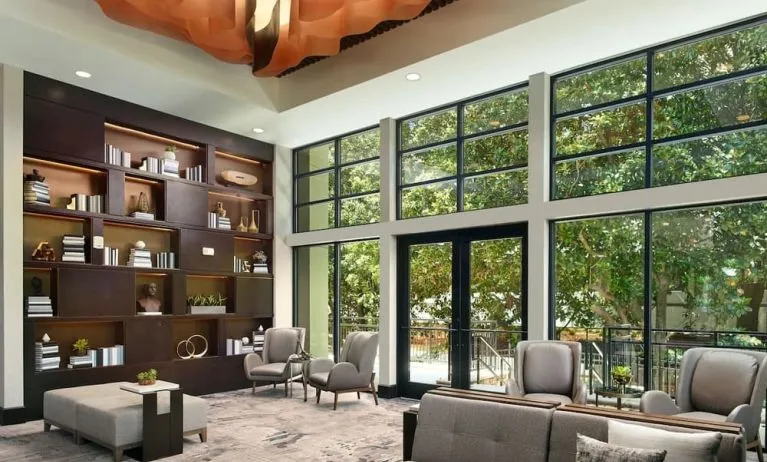 Seating area perfect for co-working at Atlanta Marriott Northwest At Galleria.