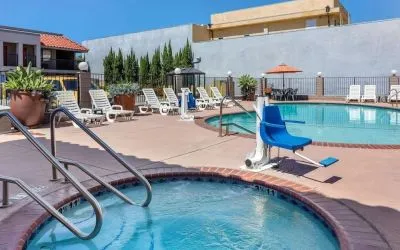 Outdoor pool at The Hills Inn Eagle Rock.