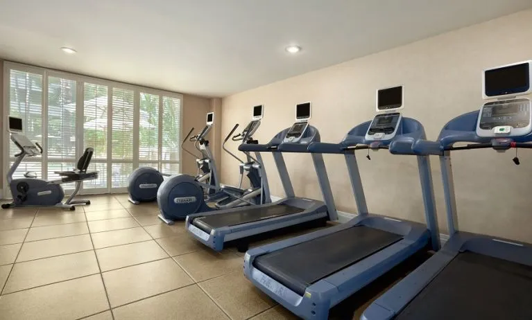 Fitness center available at Embassy Suites By Hilton Brea North Orange County.