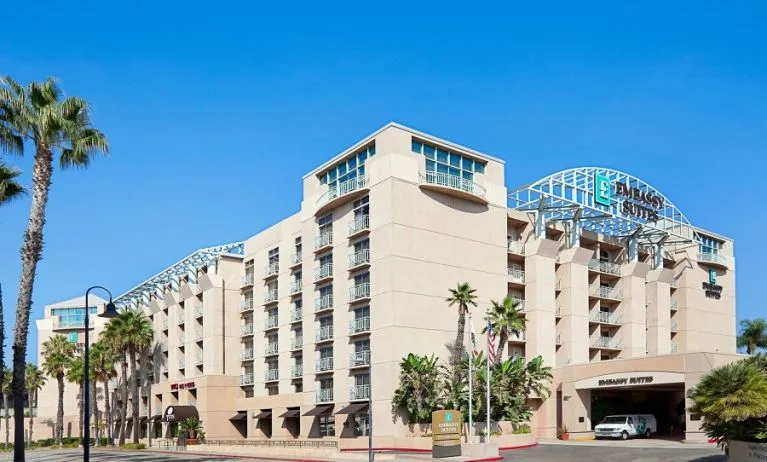 Hotel exterior at Embassy Suites By Hilton Brea North Orange County.