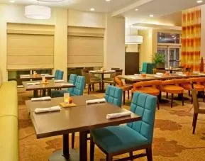 Spacious lobby area perfect as workspace at the Hilton Garden Inn Fort Collins.