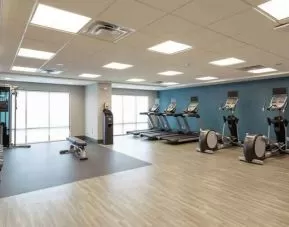 Full equipped fitness center at the Hampton Inn Madison, OH.