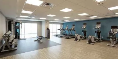 Full equipped fitness center at the Hampton Inn Madison, OH.