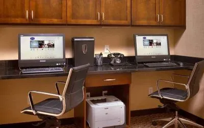 Dedicated workstation for all business needs at Hampton Inn Omaha/West-Dodge Road (Old Mill).