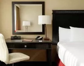 Each room is equipped with a work desk that is perfect for online work at DoubleTree by Hilton Los Angeles Downtown.