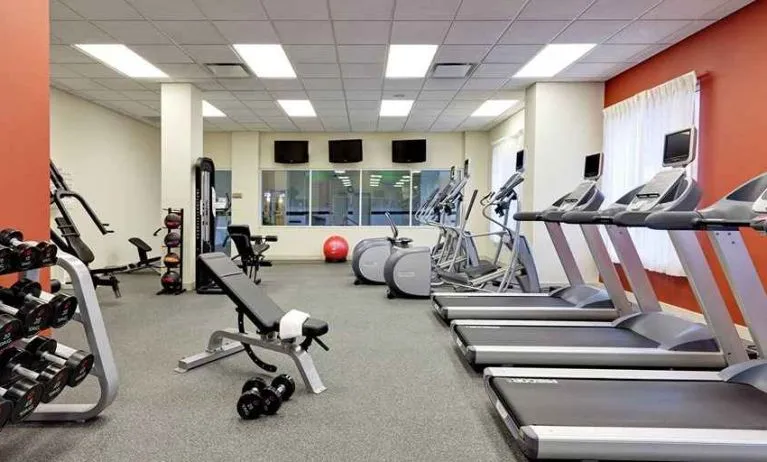Well-equipped fitness center at Hilton Garden Inn Chicago/Midway Airport.