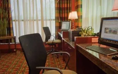 Equipped business center and work area for all your business needs at Homewood Suites by Hilton Rockville-Gaithersburg.