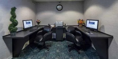 Dedicated work area and business center at Hampton Inn San Francisco Airport.