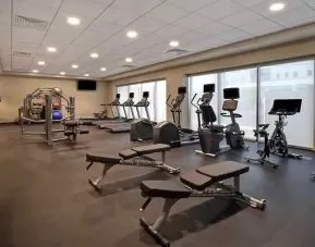 fully equipped fitness center at Home2 Suites by Hilton Las Vegas Convention Center.