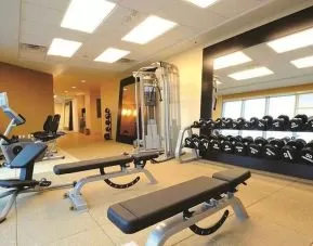 Well-equipped fitness center at Embassy Suites by Hilton Houston Downtown.