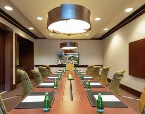 Professional and well-equipped meeting room at Embassy Suites by Hilton Houston Downtown.