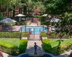 Beautiful outdoor pool area at the Embassy Suites by Hilton Napa Valley.