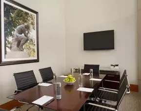 Professional and bright-lit meeting room ideal for all business meetings at Homewood Suites by Hilton University City Philadelphia, PA.