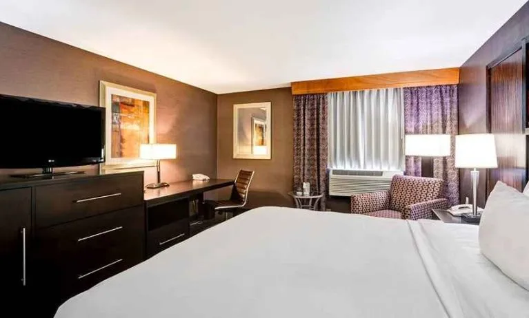 Spacious king room with TV and work desk at DoubleTree by Hilton Hotel Downtown Wilmington - Legal District.
