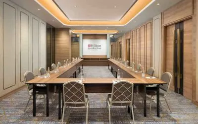 Elegant meeting room with u shape table at the Hilton Garden Inn Jakarta Taman Palem.