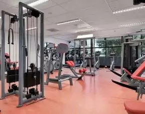 Fully equipped fitness center at the Hilton Amsterdam.