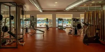 well equipped fitness center at DoubleTree by Hilton Bodrum Isil Club Resort.