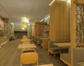 Lobby workspace at the Hilton Garden inn Casablanca Sud.