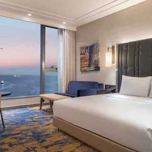 beautiful king room with ocean views at Hilton Istanbul Bakirkoy.